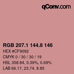Color code: RGB 207.1 144.8 146 | qconv.com