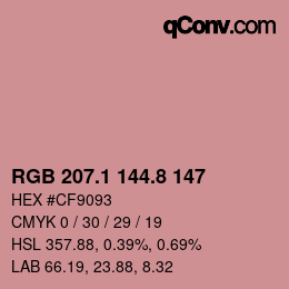 Color code: RGB 207.1 144.8 147 | qconv.com