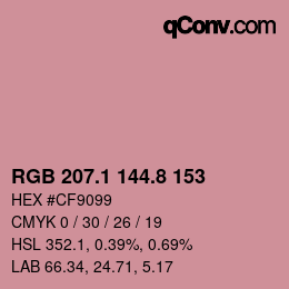 Color code: RGB 207.1 144.8 153 | qconv.com