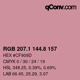 Color code: RGB 207.1 144.8 157 | qconv.com