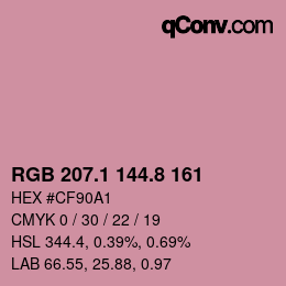カラーコード: RGB 207.1 144.8 161 | qconv.com