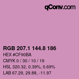 カラーコード: RGB 207.1 144.8 186 | qconv.com