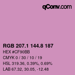 カラーコード: RGB 207.1 144.8 187 | qconv.com