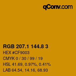 カラーコード: RGB 207.1 144.8 3 | qconv.com
