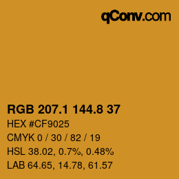 Color code: RGB 207.1 144.8 37 | qconv.com