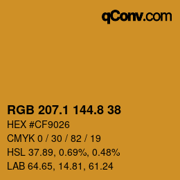 Color code: RGB 207.1 144.8 38 | qconv.com