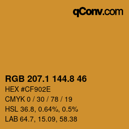 カラーコード: RGB 207.1 144.8 46 | qconv.com