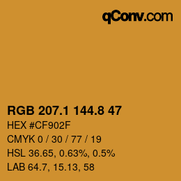 Color code: RGB 207.1 144.8 47 | qconv.com