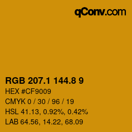 カラーコード: RGB 207.1 144.8 9 | qconv.com