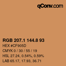 カラーコード: RGB 207.1 144.8 93 | qconv.com