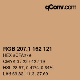 Color code: RGB 207.1 162 121 | qconv.com