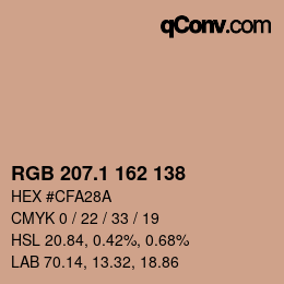 Color code: RGB 207.1 162 138 | qconv.com