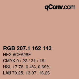Color code: RGB 207.1 162 143 | qconv.com