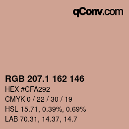 Color code: RGB 207.1 162 146 | qconv.com