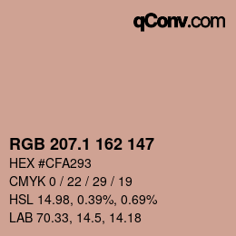 カラーコード: RGB 207.1 162 147 | qconv.com