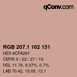 Farbcode: RGB 207.1 162 151 | qconv.com
