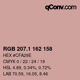 カラーコード: RGB 207.1 162 158 | qconv.com