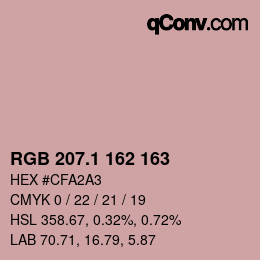 カラーコード: RGB 207.1 162 163 | qconv.com