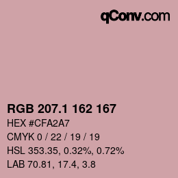 カラーコード: RGB 207.1 162 167 | qconv.com