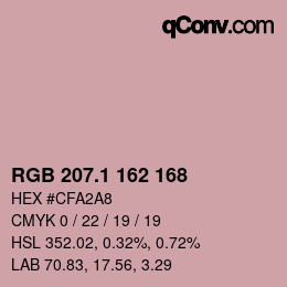 カラーコード: RGB 207.1 162 168 | qconv.com