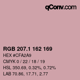 カラーコード: RGB 207.1 162 169 | qconv.com