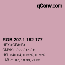 カラーコード: RGB 207.1 162 177 | qconv.com