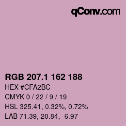 カラーコード: RGB 207.1 162 188 | qconv.com