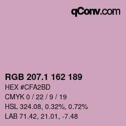 カラーコード: RGB 207.1 162 189 | qconv.com