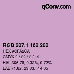 カラーコード: RGB 207.1 162 202 | qconv.com