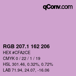 カラーコード: RGB 207.1 162 206 | qconv.com