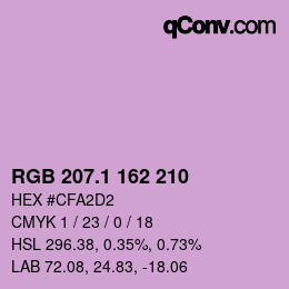 カラーコード: RGB 207.1 162 210 | qconv.com