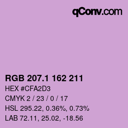 カラーコード: RGB 207.1 162 211 | qconv.com