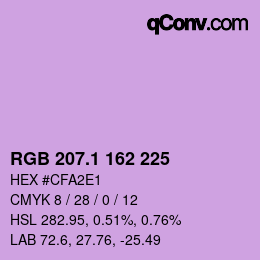 カラーコード: RGB 207.1 162 225 | qconv.com