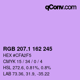 カラーコード: RGB 207.1 162 245 | qconv.com