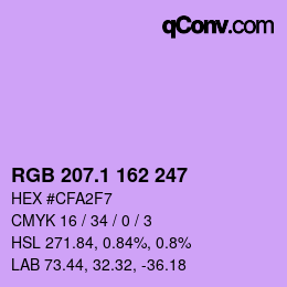カラーコード: RGB 207.1 162 247 | qconv.com