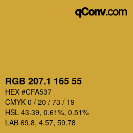 カラーコード: RGB 207.1 165 55 | qconv.com