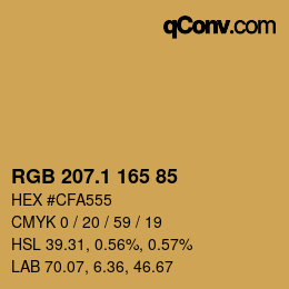 カラーコード: RGB 207.1 165 85 | qconv.com