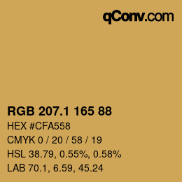 カラーコード: RGB 207.1 165 88 | qconv.com