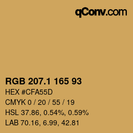 カラーコード: RGB 207.1 165 93 | qconv.com