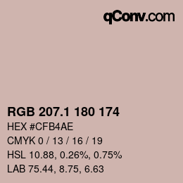 カラーコード: RGB 207.1 180 174 | qconv.com