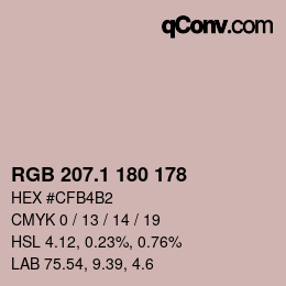 カラーコード: RGB 207.1 180 178 | qconv.com