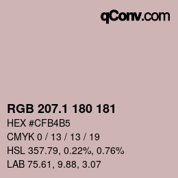 カラーコード: RGB 207.1 180 181 | qconv.com