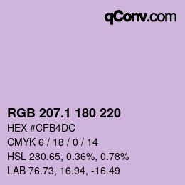 カラーコード: RGB 207.1 180 220 | qconv.com