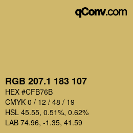 カラーコード: RGB 207.1 183 107 | qconv.com