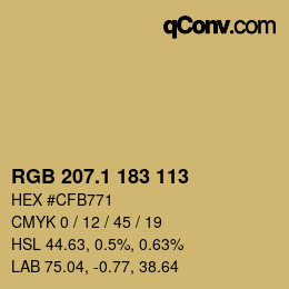 カラーコード: RGB 207.1 183 113 | qconv.com