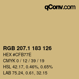 カラーコード: RGB 207.1 183 126 | qconv.com