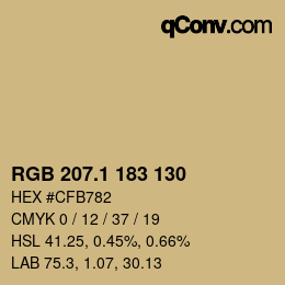カラーコード: RGB 207.1 183 130 | qconv.com
