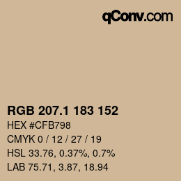Color code: RGB 207.1 183 152 | qconv.com