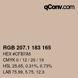 カラーコード: RGB 207.1 183 165 | qconv.com