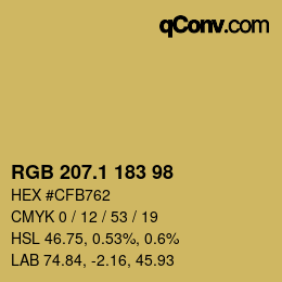 カラーコード: RGB 207.1 183 98 | qconv.com